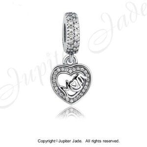 Pandora Silver Heart Mom Charm